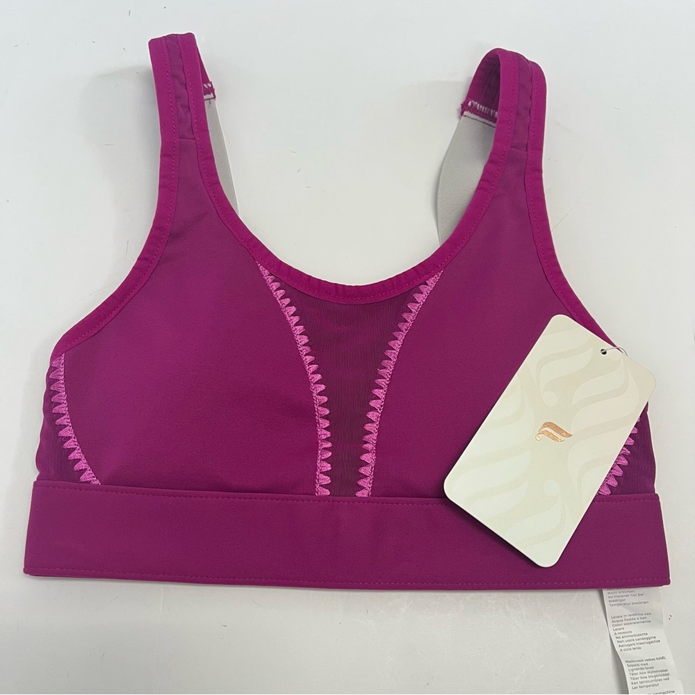 Fabletics Zoe High Impact Sports Bra III Raspberry Ice Grey Size XXS NEW
